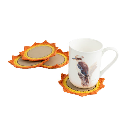 Upcycled Hand Made Crochet Coaster Set Of-4