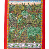 Pichwai Painting - A forest Scene with Temple