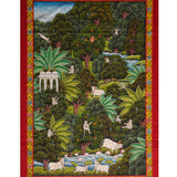 Pichwai Painting - A forest Scene with Temple