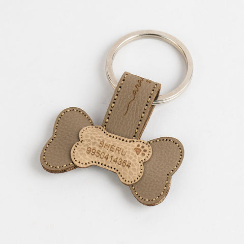 Customised Upcycled Rexine Dog Bow/keychain