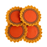 Upcycled Hand Made Sunflower Coaster Set Of-4